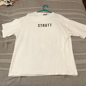 Men’s white oversized heavyweight cotton tee shirt size medium